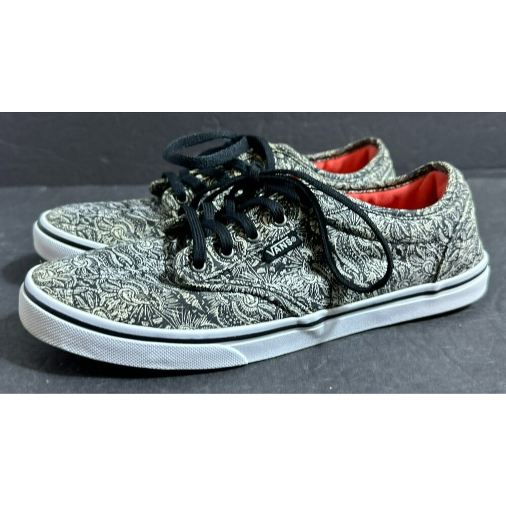 Vans Atwood Low Black Paisley Print Canvas Skate Shoes Women's Size 7